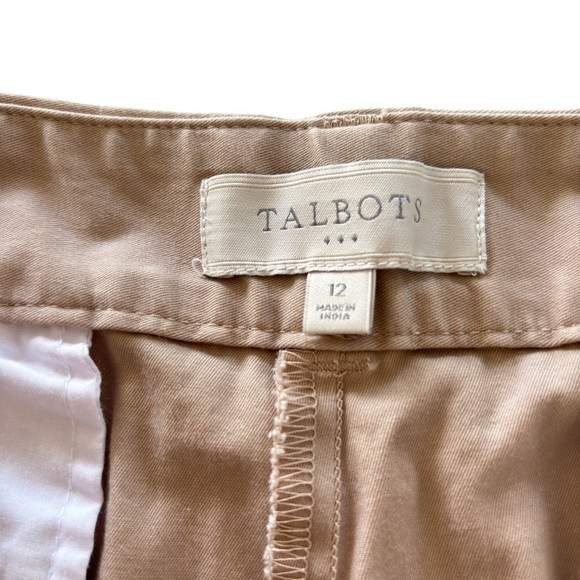 Talbots Size 12 Curvy Capri Stretch Khaki Chinos Cropped Pant Classic Preppy - Picture 4 of 14